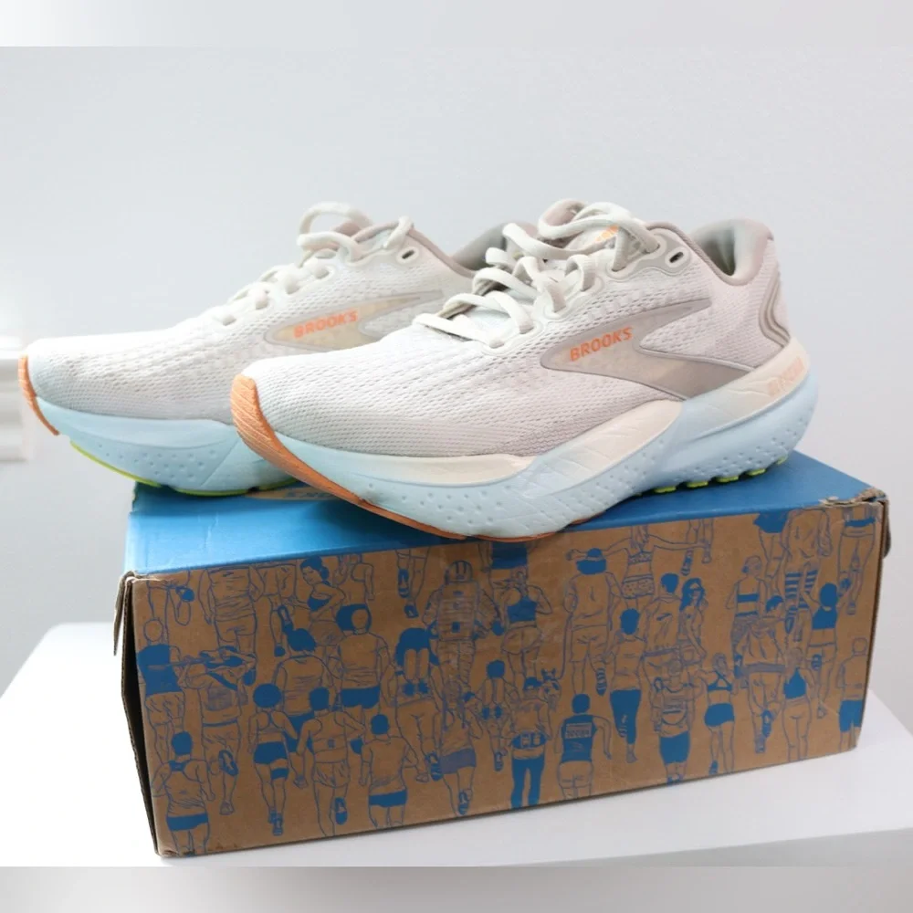 Brooks Women's Sneakers in Cream and Orange - Picture 3 of 16